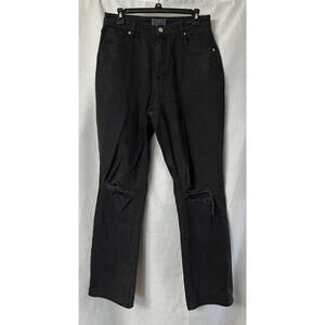 Rollas Original High Rise Straight Womens Distressed Black Jeans Size 30 EUC